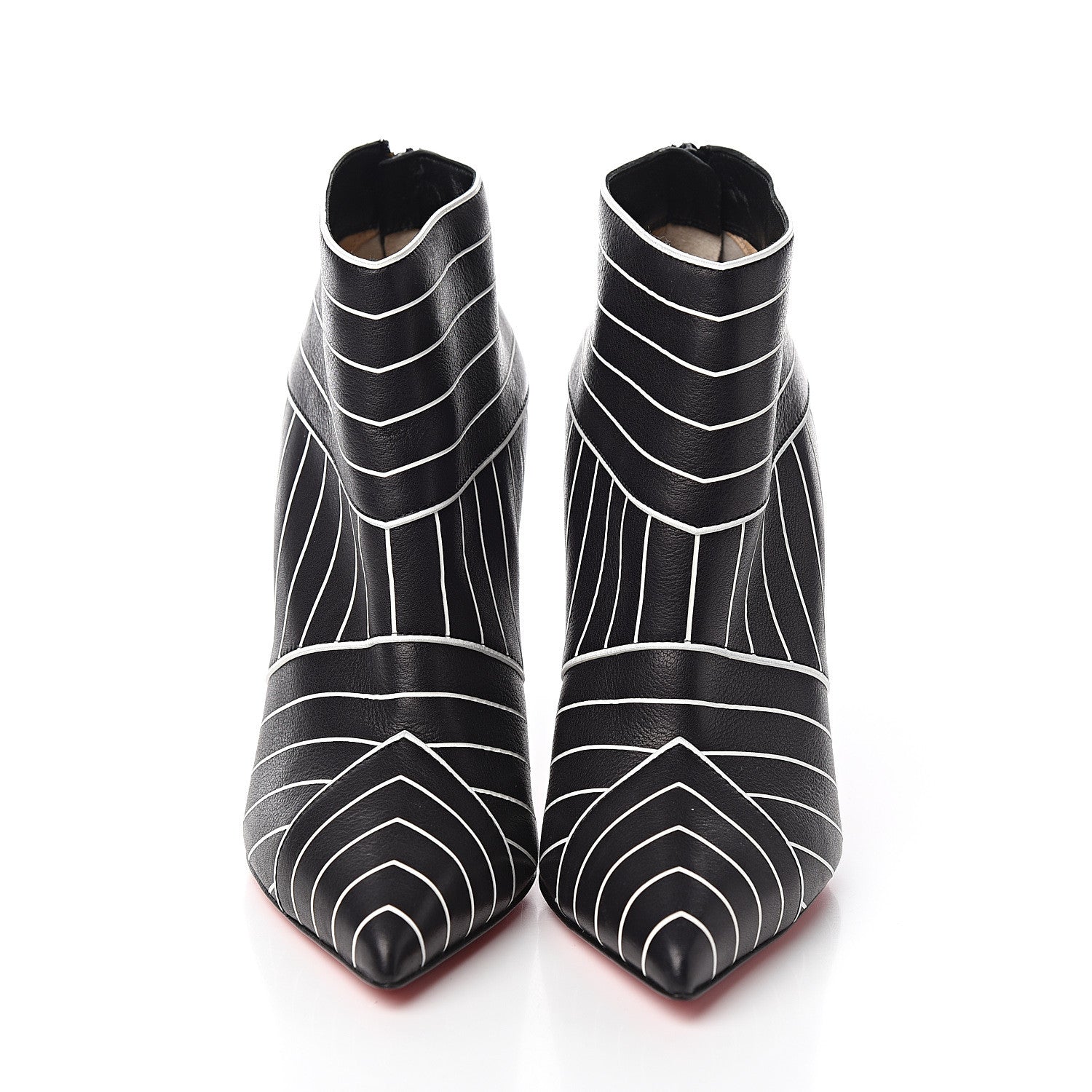 Christian Louboutin Calfskin Josselyn 100 Booties 35 Black White 2 of 7