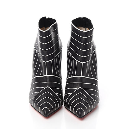 Christian Louboutin Calfskin Josselyn 100 Booties 35 Black White 2 of 7