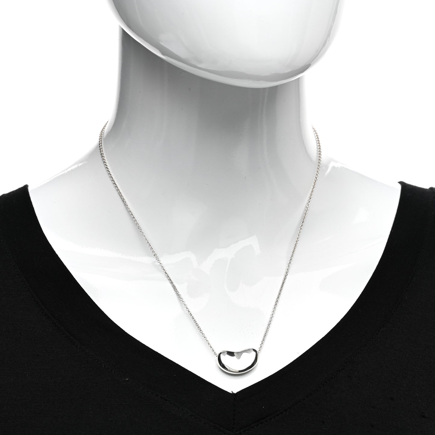 Sterling Silver 20mm Elsa Peretti Bean Pendant Necklace
