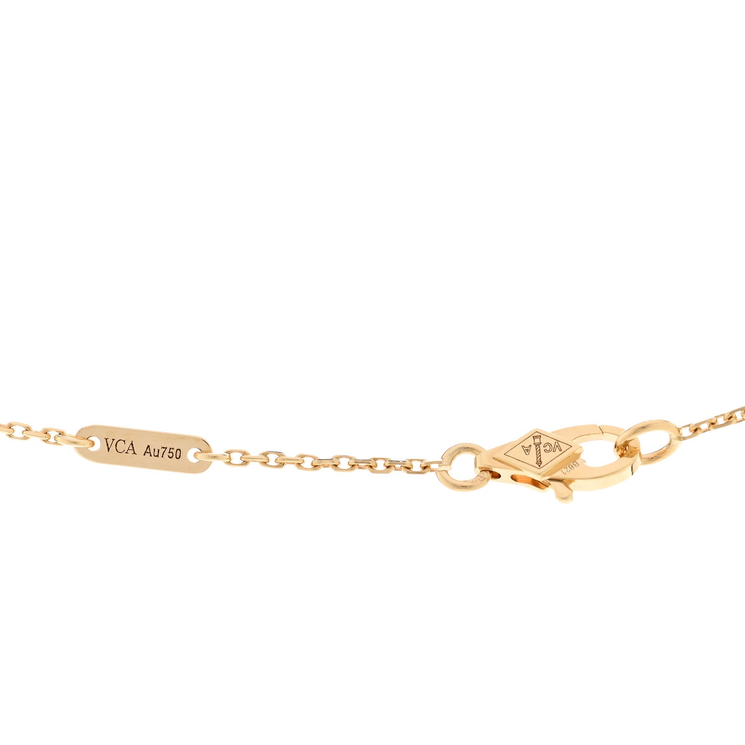 Van Cleef & Arpels 18K Yellow Gold Mother of Pearl Sweet Alhambra Pendant Necklace 4 of 5