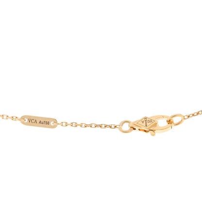 Van Cleef & Arpels 18K Yellow Gold Mother of Pearl Sweet Alhambra Pendant Necklace 4 of 5