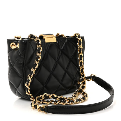 Chanel Lambskin Quilted Small Chain Hobo Black 3 of 11