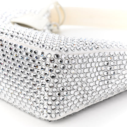 Prada Satin Crystal Mini Re-Edition 2000 Bag White 8 of 8