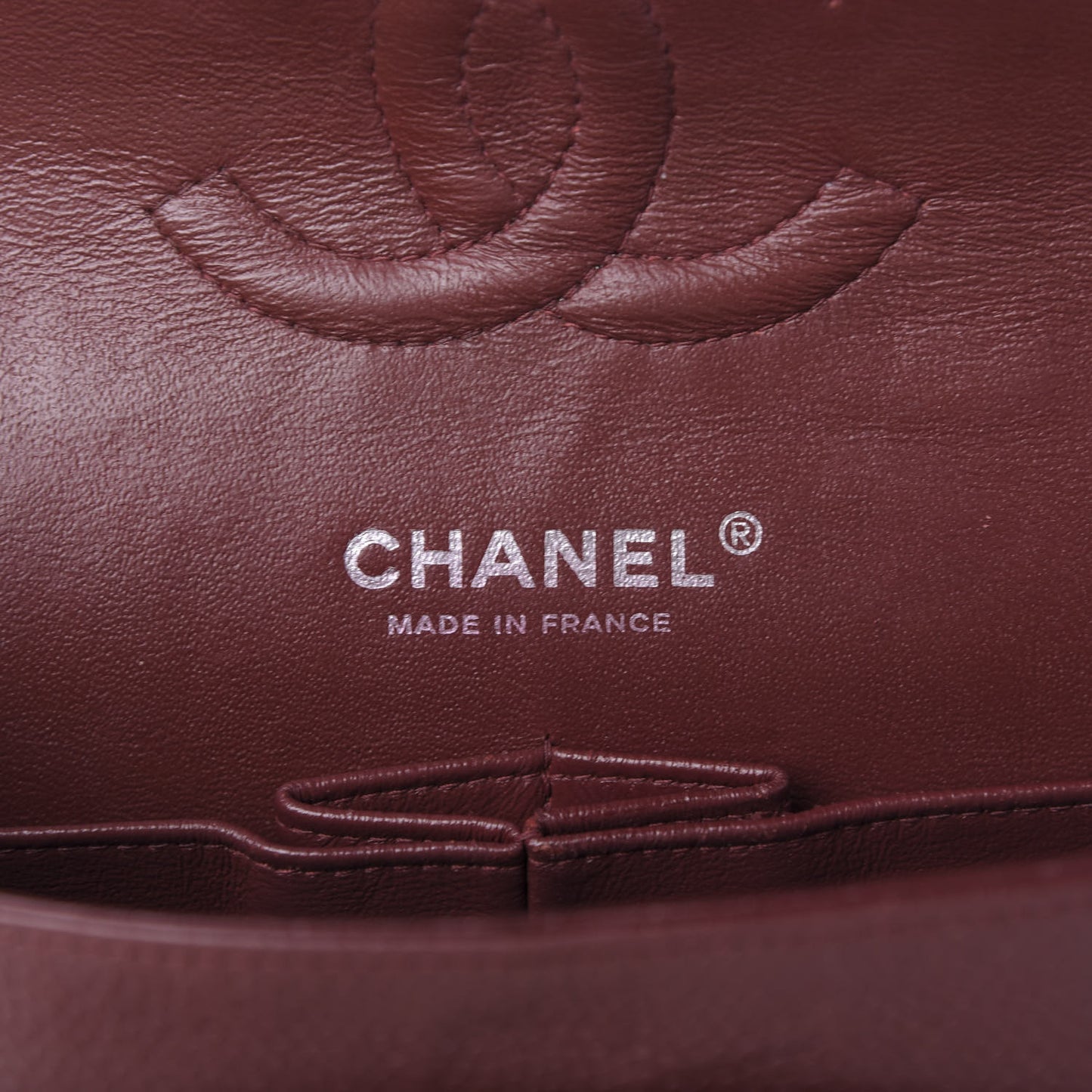 Caviar Quilted Medium Double Flap Dark Red
