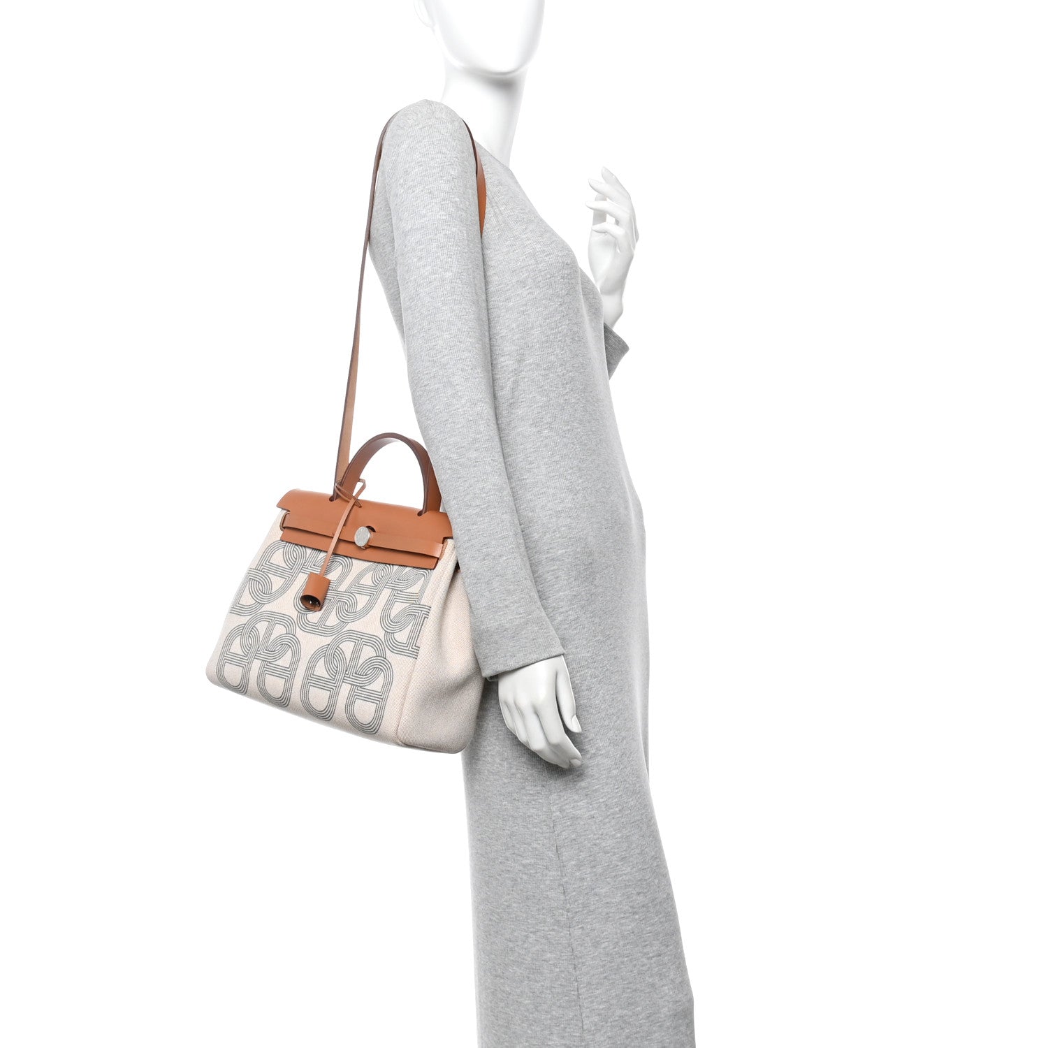 Hermes H Plume Canvas Vache Hunter Circuit 24 Herbag Zip Retourne 31 Gris Meyer Ecru Beige Naturel 2 of 12