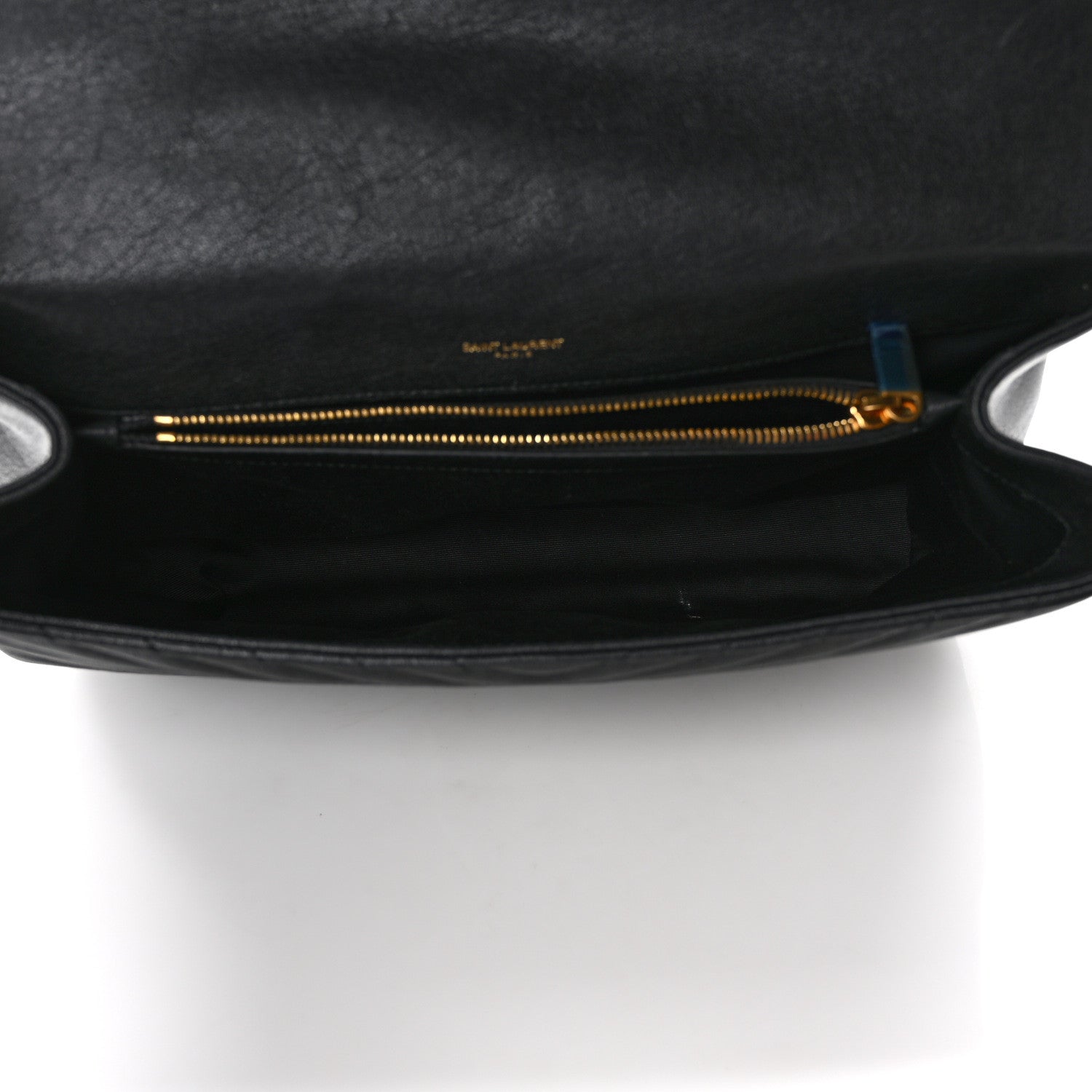 Saint Laurent Sheepskin Matelasse Chevron Monogram Large College Satchel Black 5 of 11