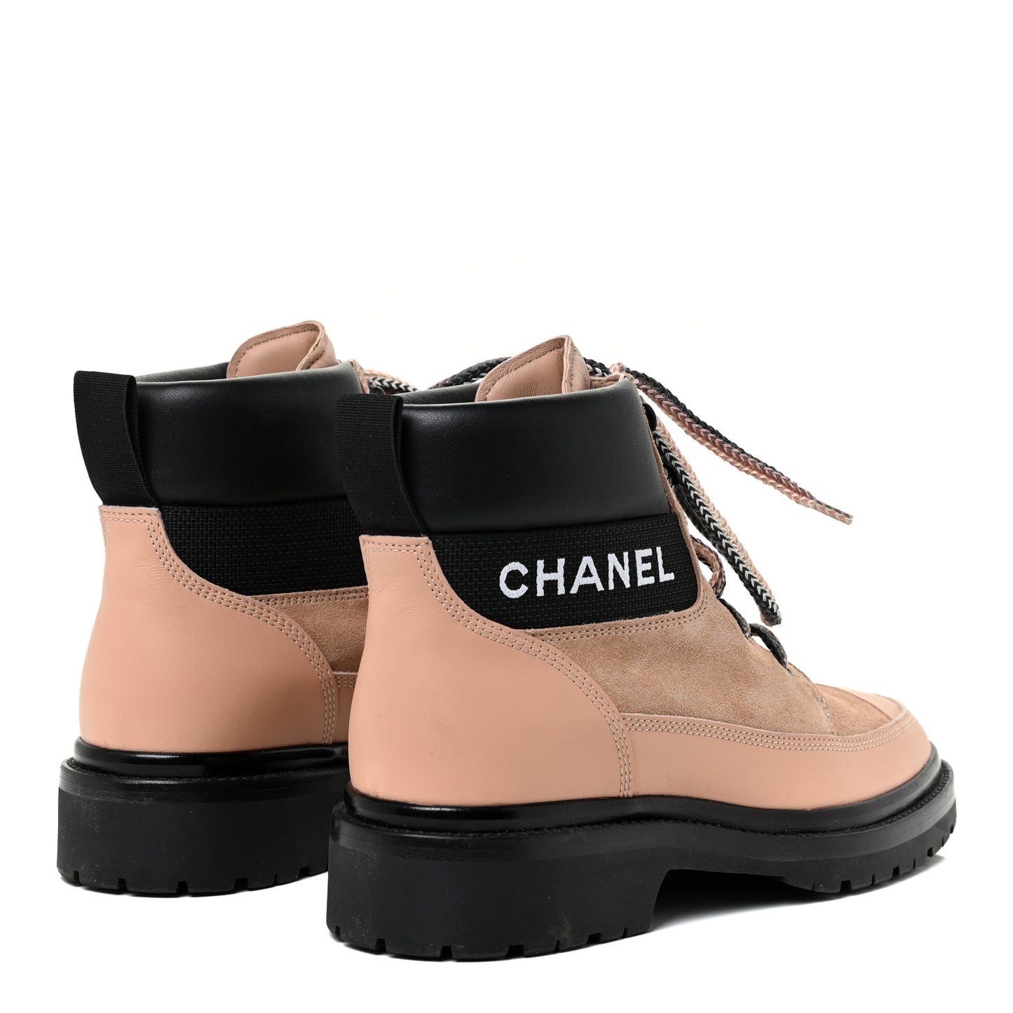 Suede Calfskin Lace Up Boots 40 Pink