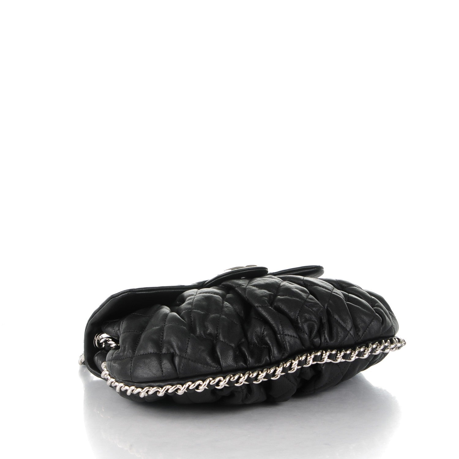 Chanel Washed Lambskin Quilted Medium Chain Around Messenger Black 4 of 7