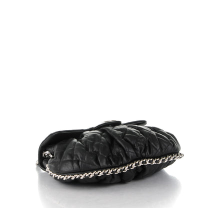 Chanel Washed Lambskin Quilted Medium Chain Around Messenger Black 4 of 7