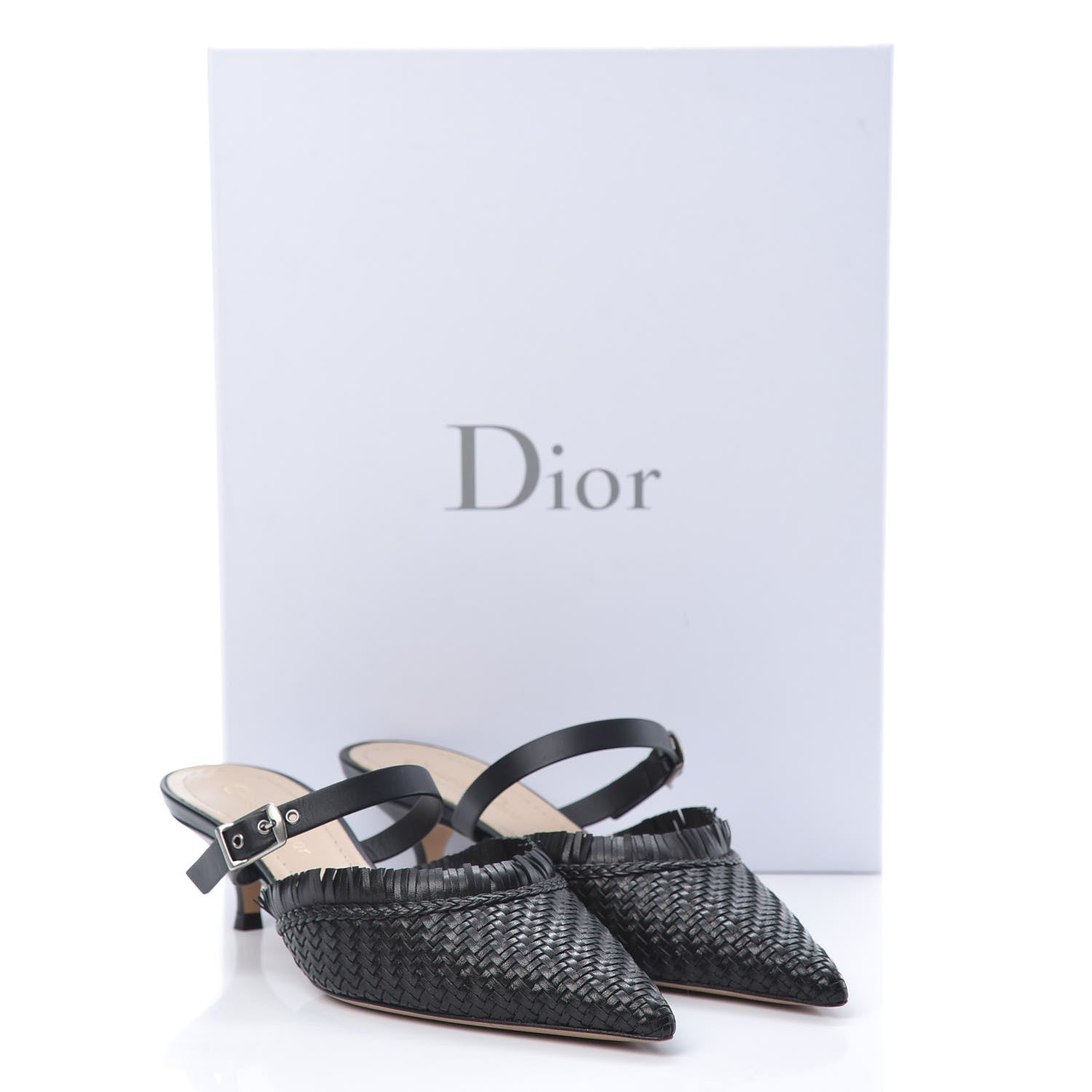 Christian Dior Lambskin Woven Teddy D Mule Sandals 36 Black 11 of 12