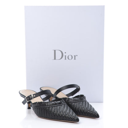 Christian Dior Lambskin Woven Teddy D Mule Sandals 36 Black 11 of 12
