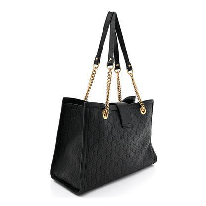 Gucci Guccissima Medium Padlock Tote Black 3 of 19