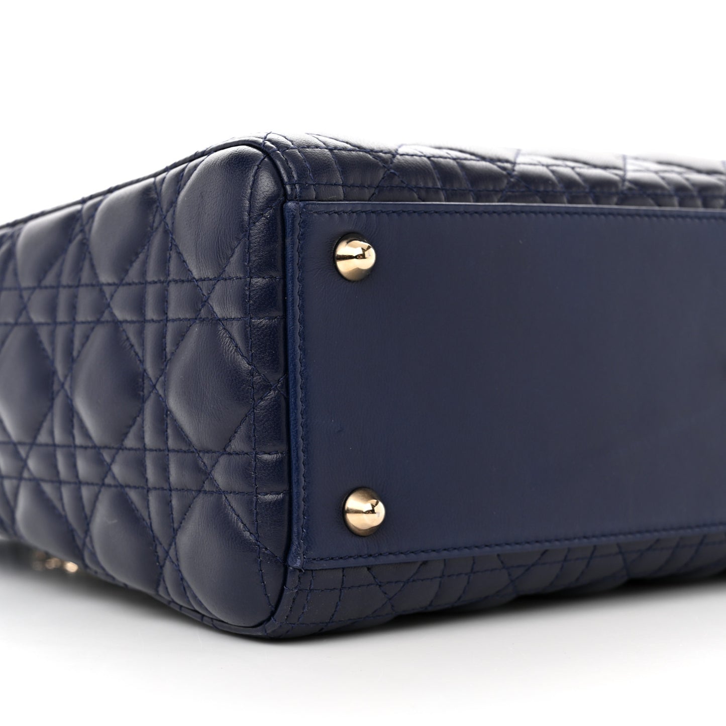 Lambskin Cannage Large Lady Dior Navy Blue