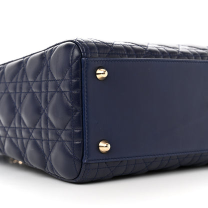 Christian Dior Lambskin Cannage Large Lady Dior Navy Blue 8 of 9