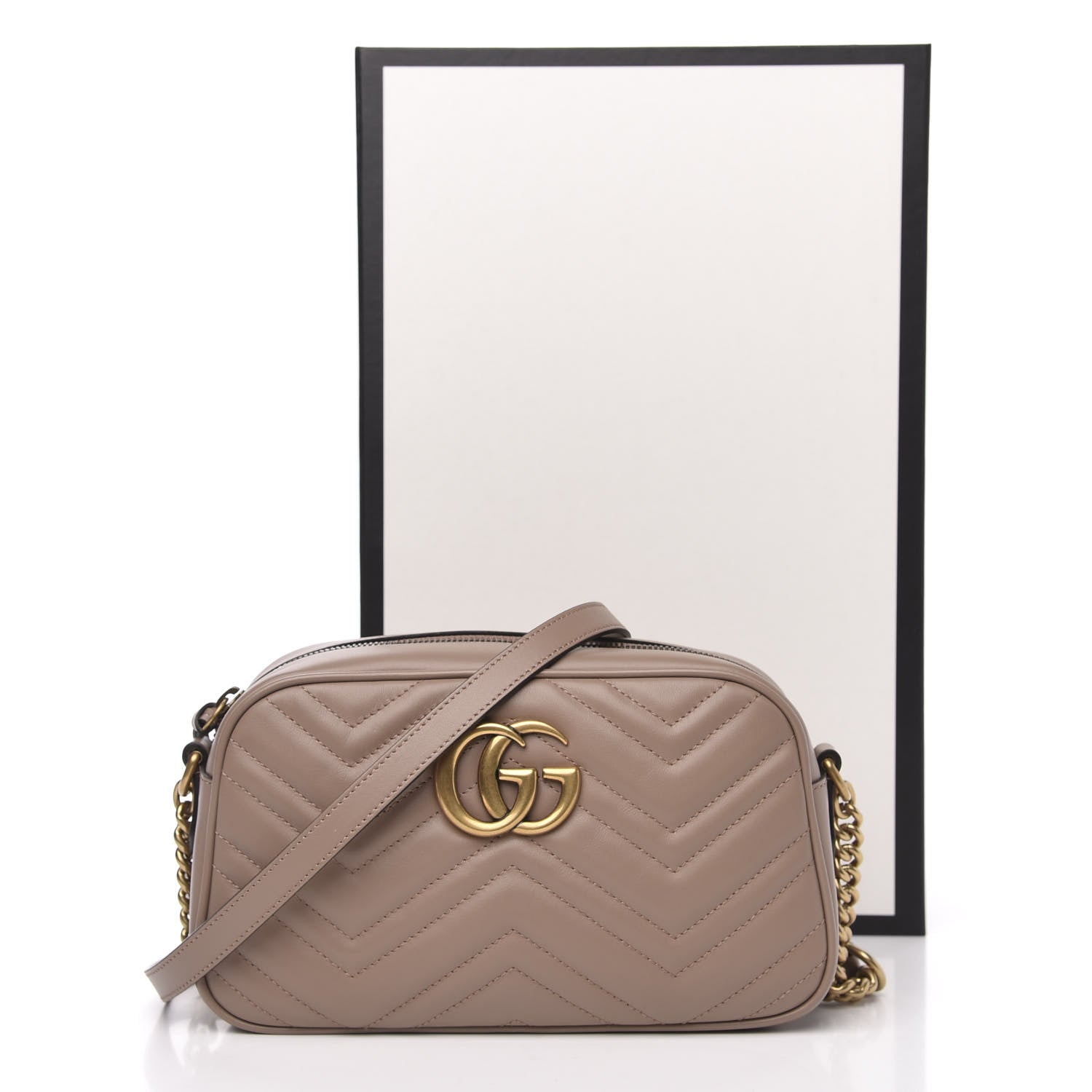 Gucci Calfskin Matelasse Small GG Marmont Chain Shoulder Bag Porcelain Rose 11 of 11