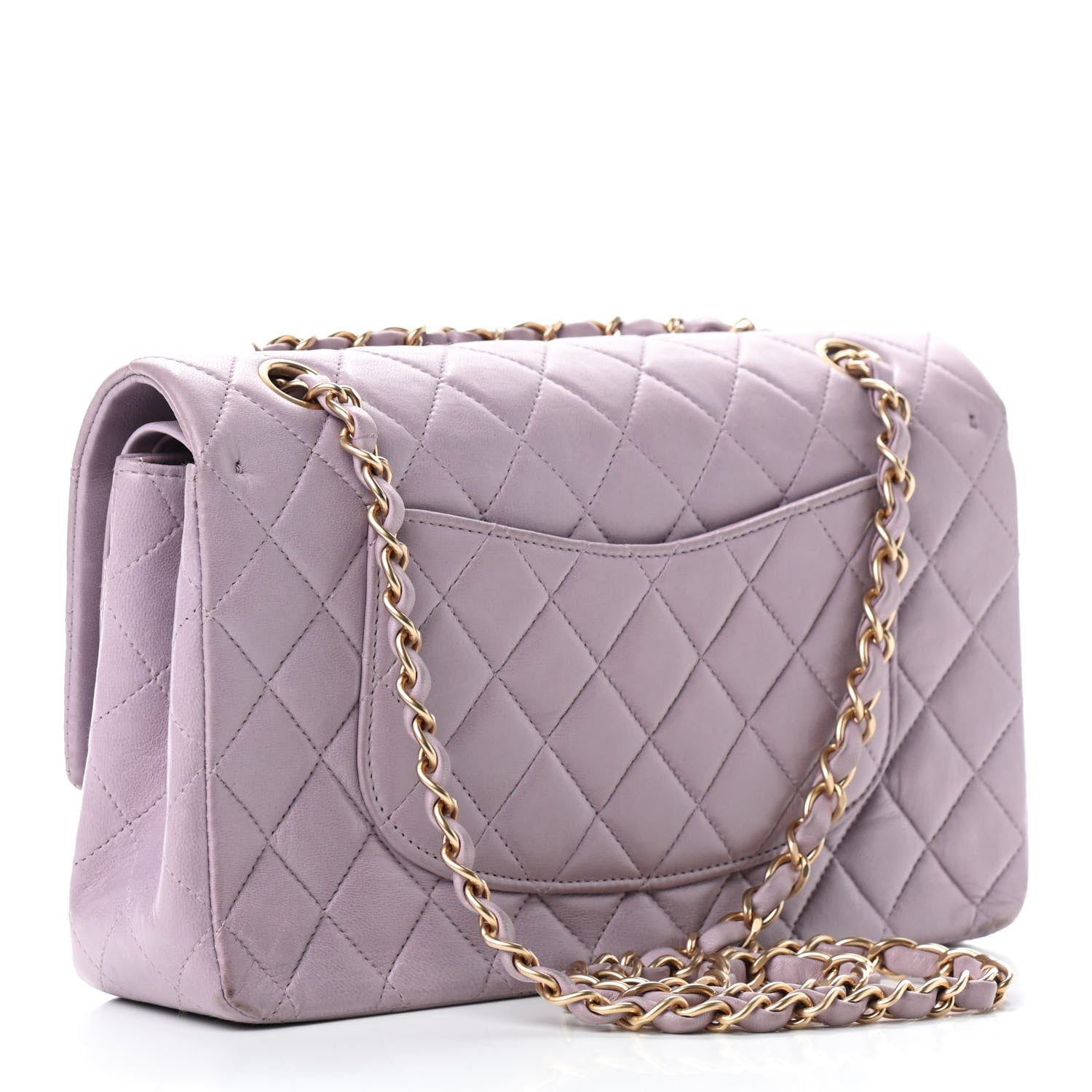 Chanel Lambskin Quilted Medium Double Flap Light Purple 3 of 9
