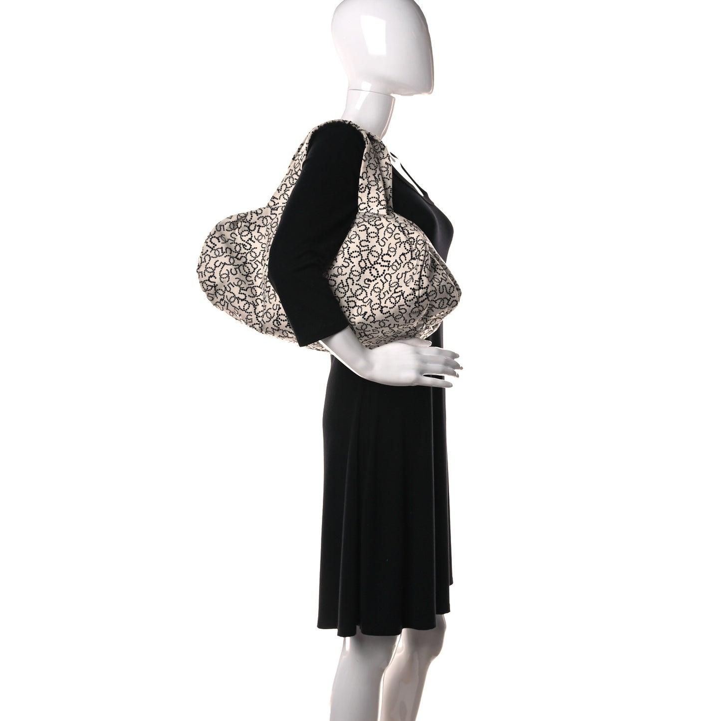 Canvas Logo CC Bowler Bag Ivory Black