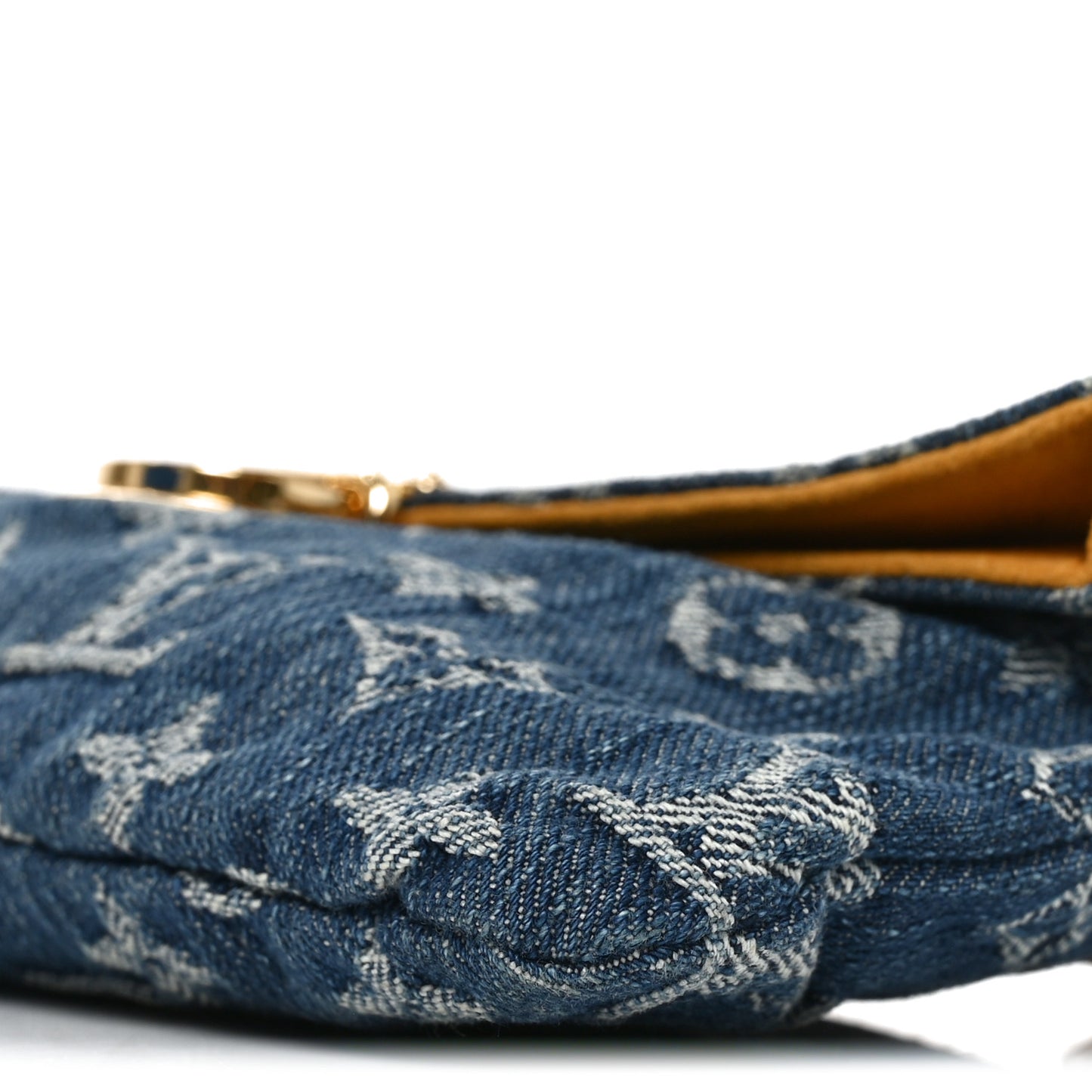 Monogram Denim Pochette Plat Clutch Blue