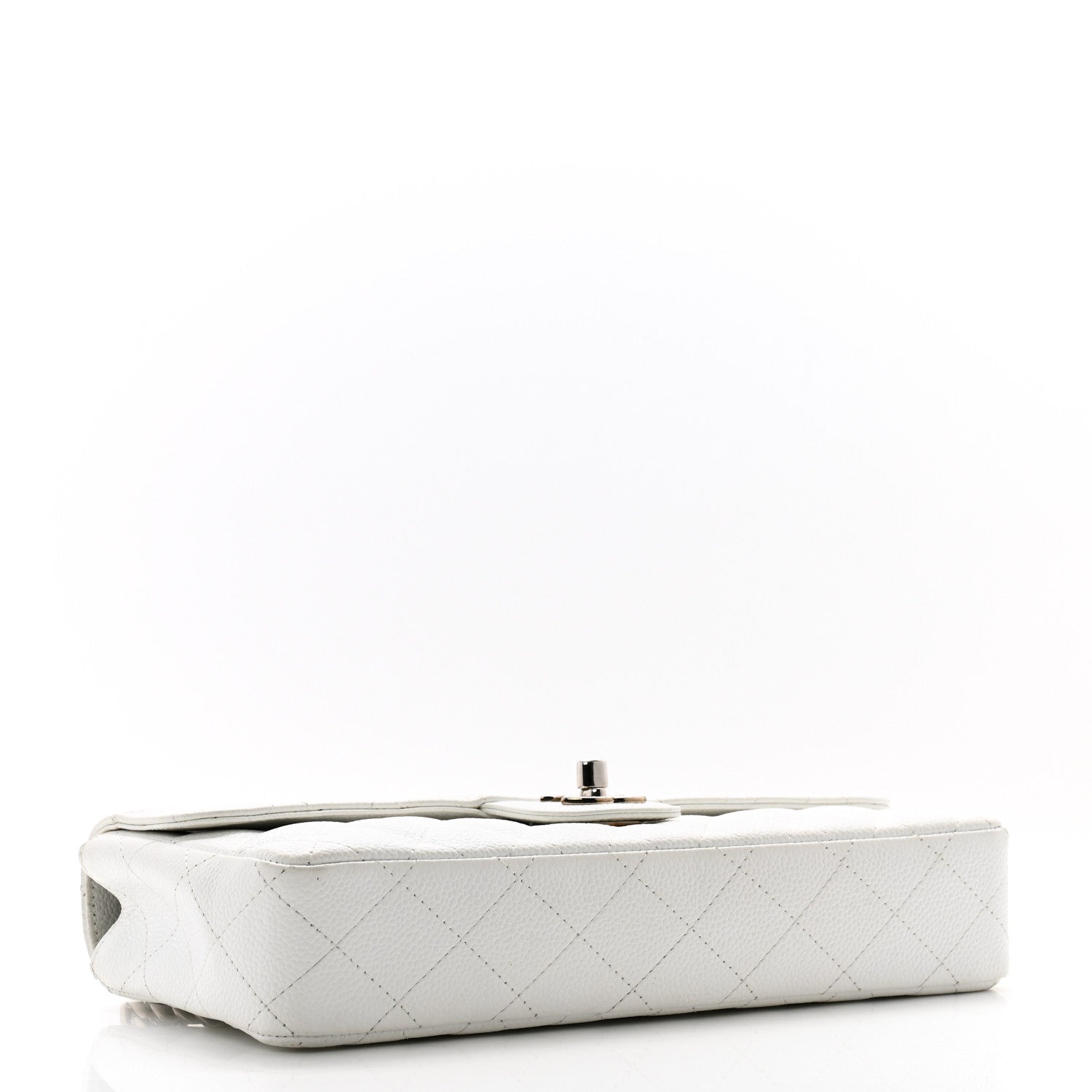 Chanel Caviar Quilted East West Flap Bijoux Chain White 4 of 13