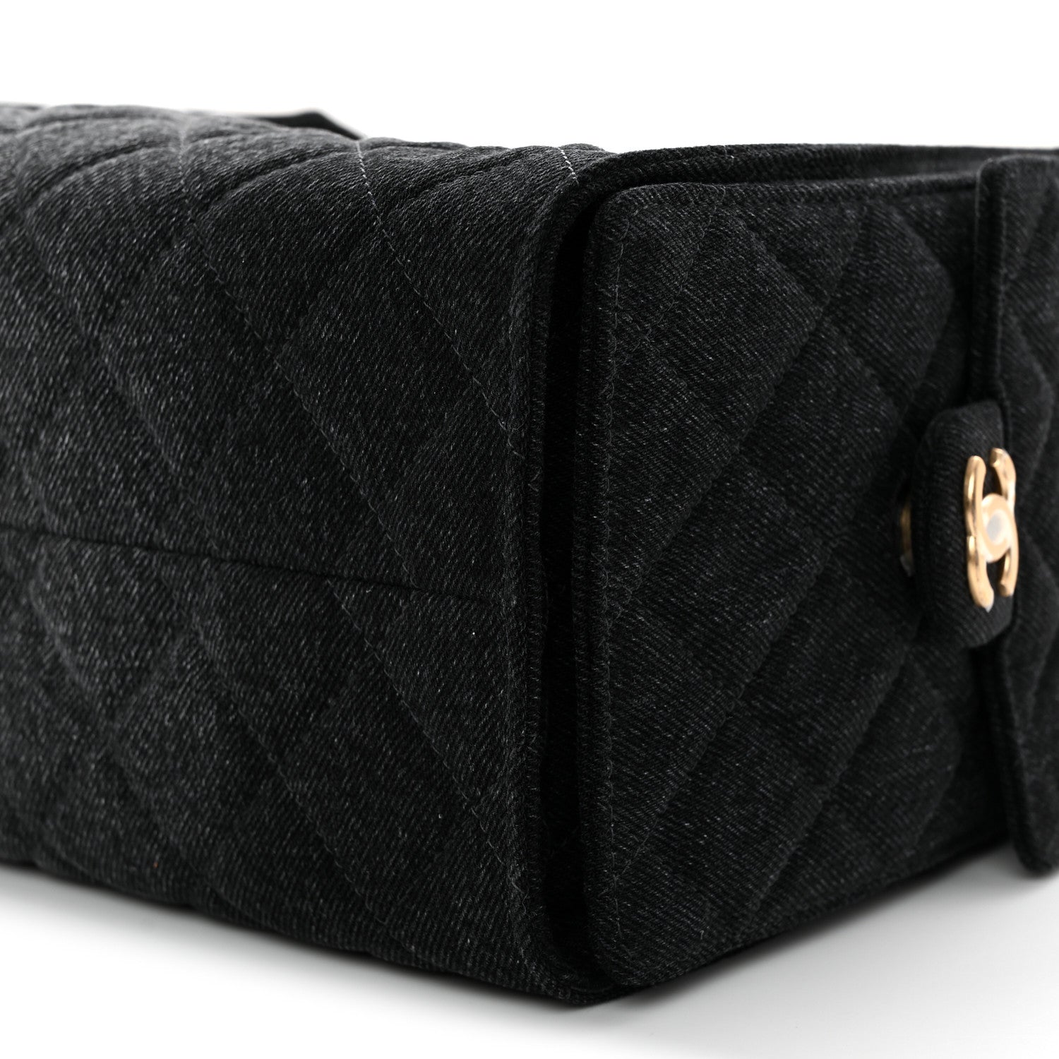 Chanel Washed Denim Quilted Small Chanel 25 Handbag Black 10 of 10