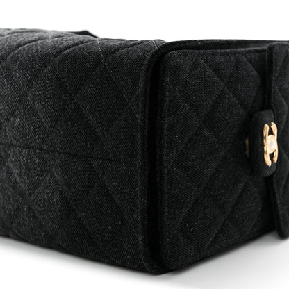 Chanel Washed Denim Quilted Small Chanel 25 Handbag Black 10 of 10