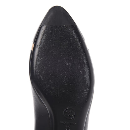 Chanel Lambskin CC Ballerina Flats 39 Black Beige 11 of 15