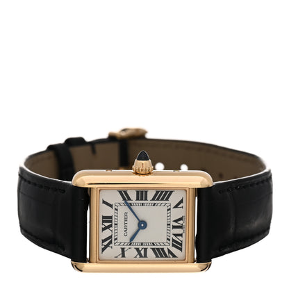 Cartier 18K Yellow Gold Alligator 22mm Tank Louis Quartz Watch 2 of 5