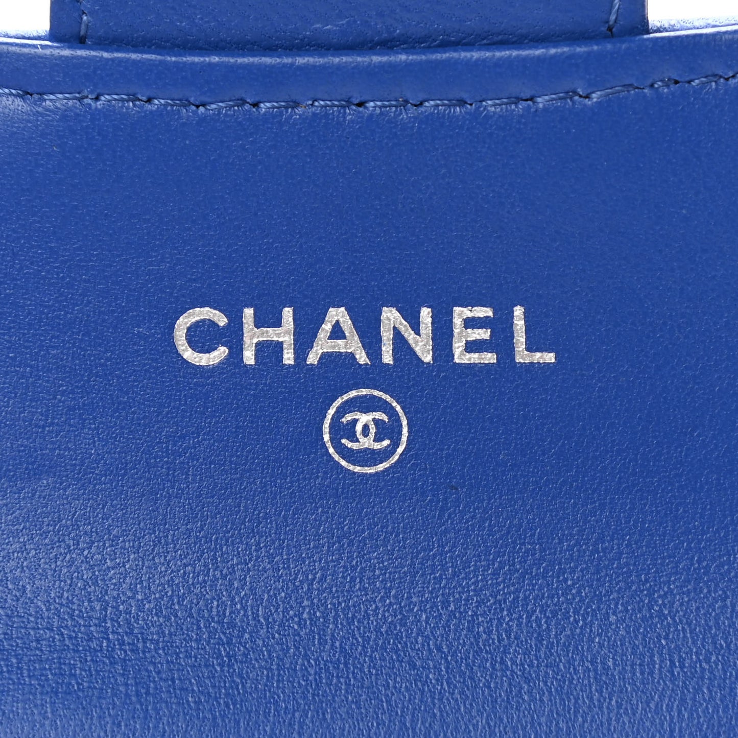Lambskin Quilted Flap Card Holder Wallet Royal Blue