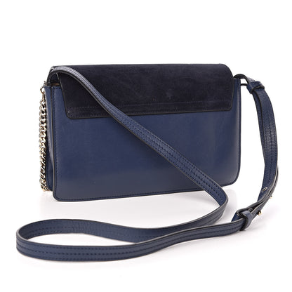 Chloe Suede Calfskin Small Faye Shoulder Bag Denim Blue 3 of 12