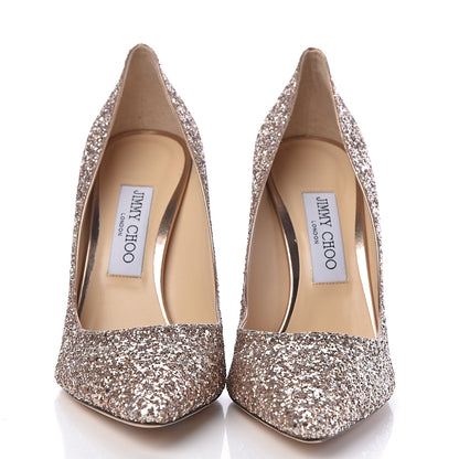 Jimmy Choo Coarse Glitter Romy 100 Pumps 39 Ballet Pink 2 of 9