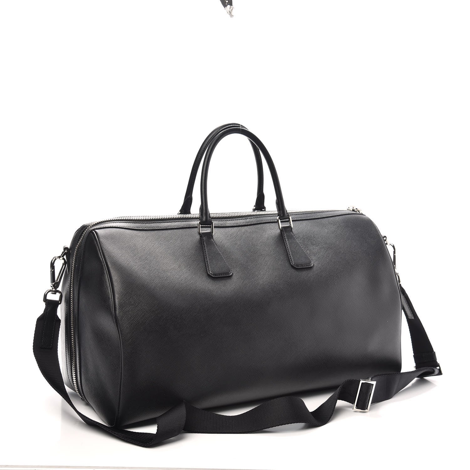 Prada Saffiano Duffle Travel Bag Black 2 of 8