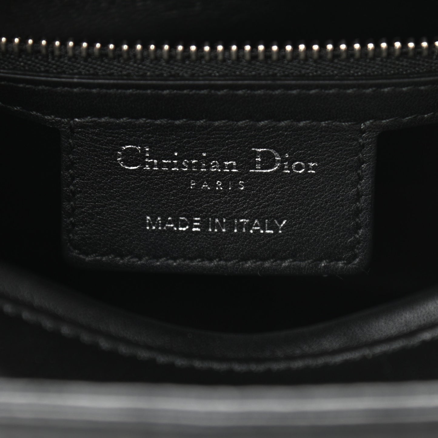 Calfskin Studded Medium Lady Dior Black