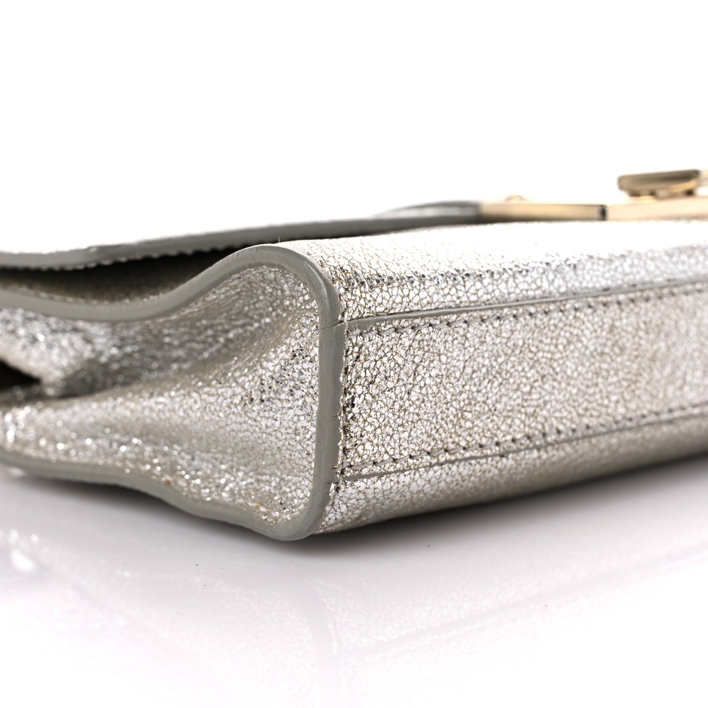 Metallic Calfskin Rebel Bag Silver