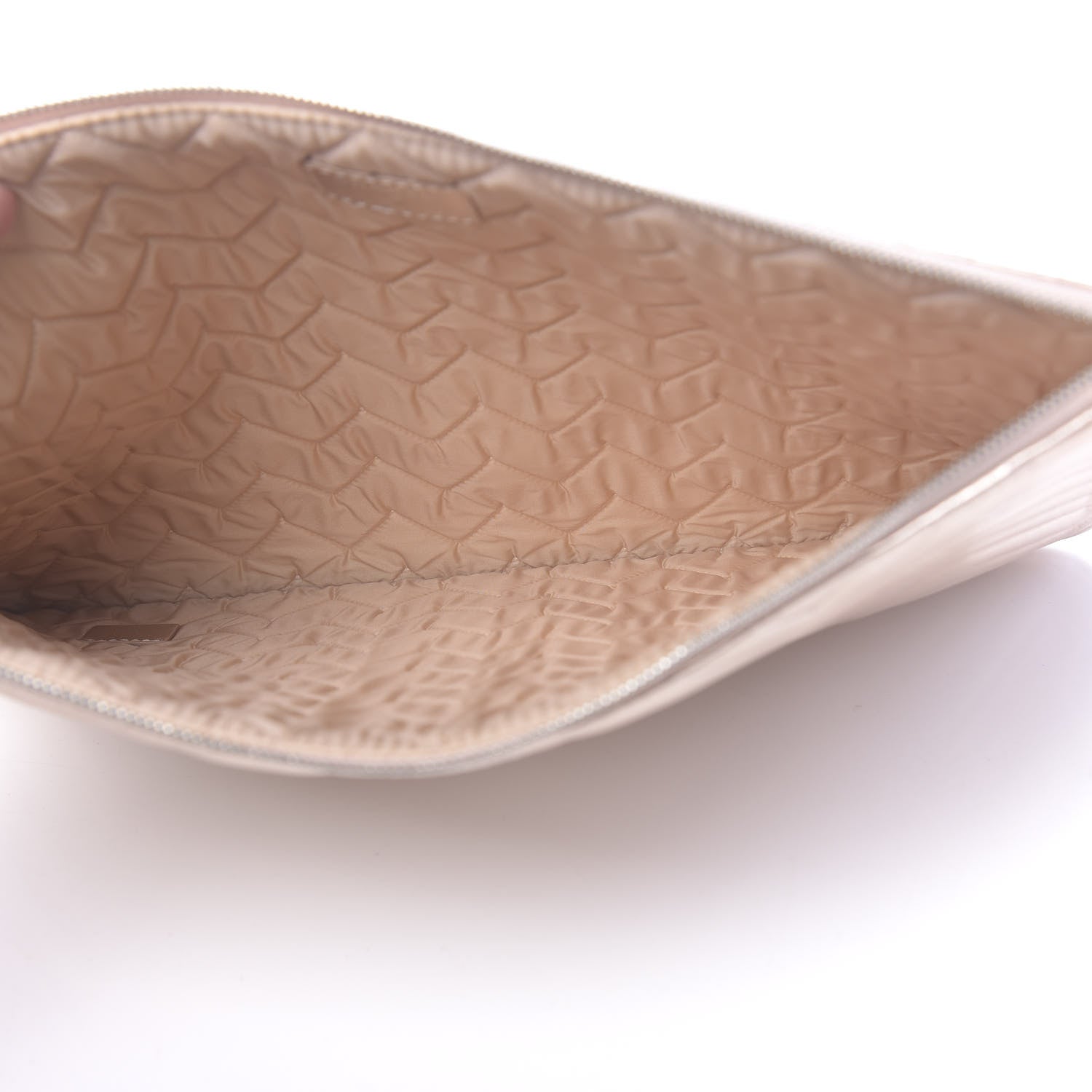 Chanel Metallic Lambskin Chevron Quilted Medium Cosmetic Case Light Pink 5 of 10