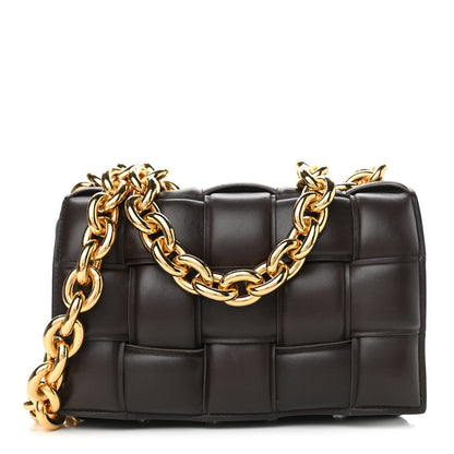 Bottega Veneta Lambskin Maxi Intreccio Padded Chain Cassette Crossbody Bag Black 1 of 10