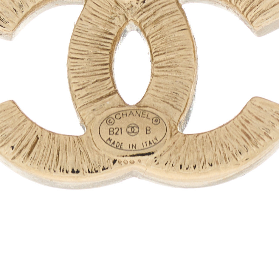 Chanel Crystal Large CC Earrings Gold 5 of 5