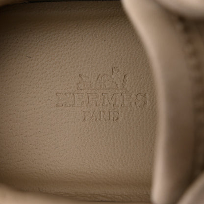 Hermes Goatskin Suede Goatskin Bouncing Sneakers 36 White Gomme 6 of 8