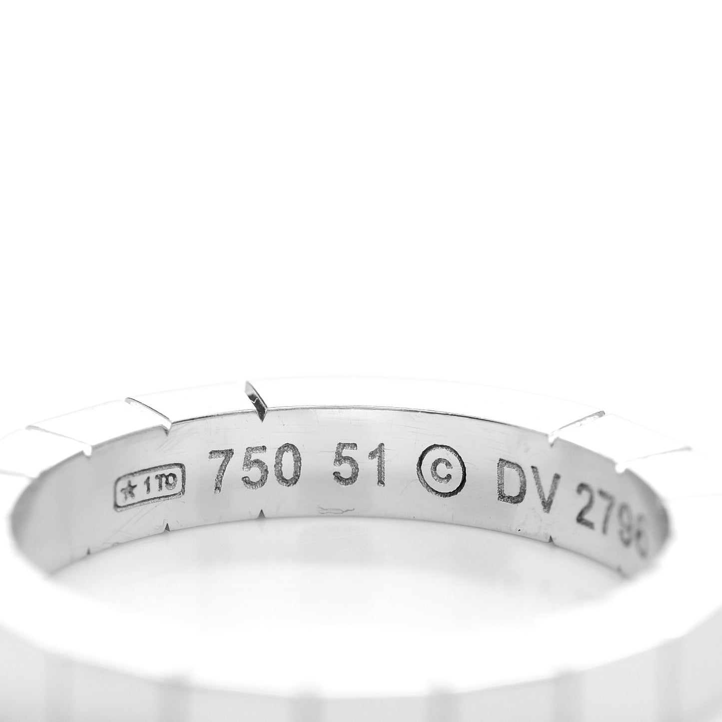 18K White Gold Lanieres Ring 51 5.75