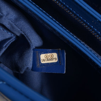Chanel Patent Quilted Large Just Mademoiselle Bowling Bag Dark Blue 7 of 8