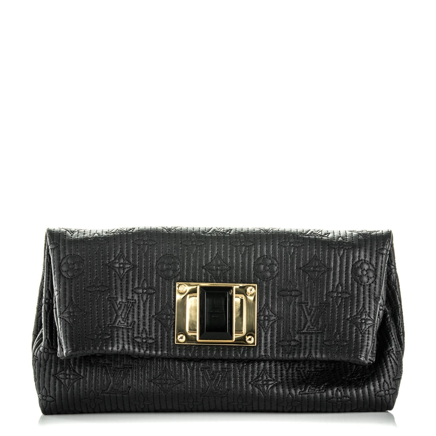 Louis Vuitton Calfskin Quilted Monogram Altair Clutch Black 1 of 8