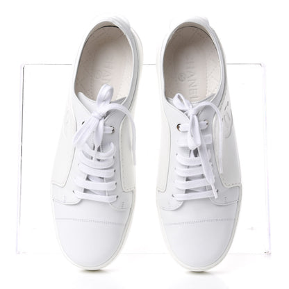 Chanel Calfskin Gum Womens CC Sneakers 40 White 5 of 11