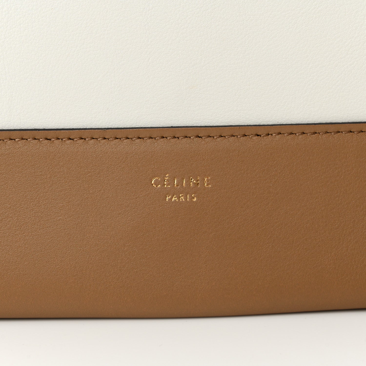 Celine Shiny Smooth Calfskin Medium Frame Shoulder Bag Tan Optic White 7 of 10