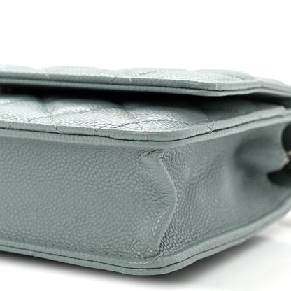 Chanel Caviar Quilted Wallet on Chain WOC Light Blue 11 of 11