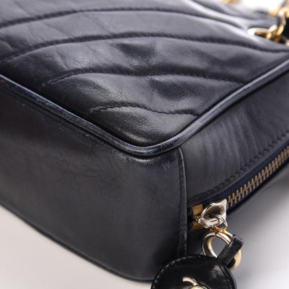 Chanel Lambskin Chevron Quilted Small Camera Case Black 11 of 18