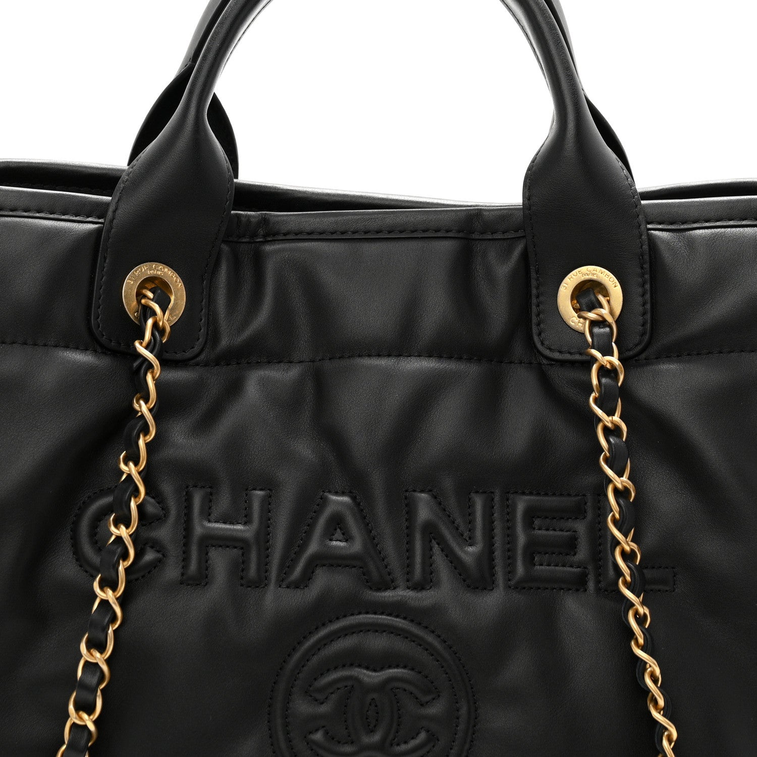 Chanel Calfskin Small Deauville Tote Black 9 of 12