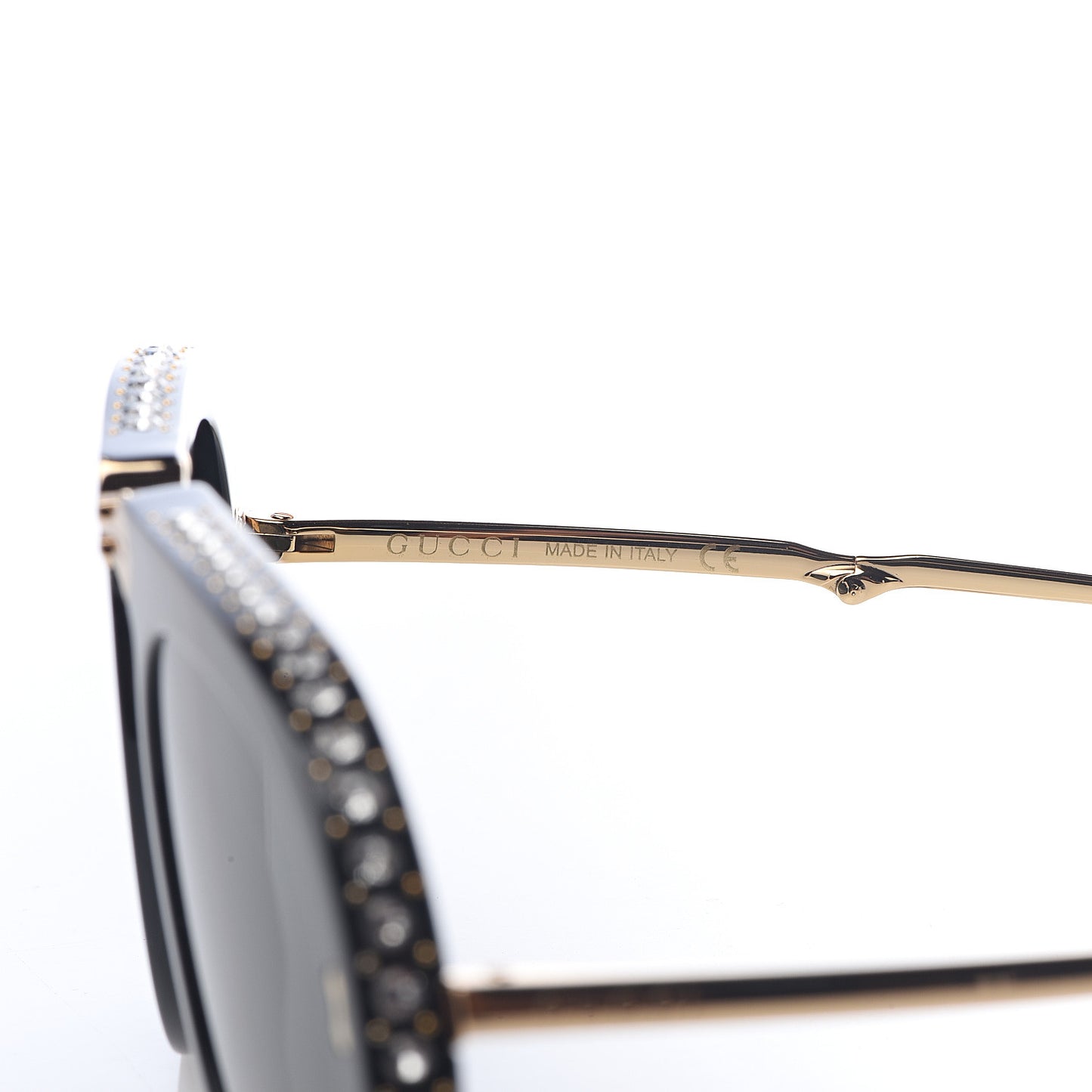 Acetate Crystal Foldable Aviator Sunglasses GG0307S Black