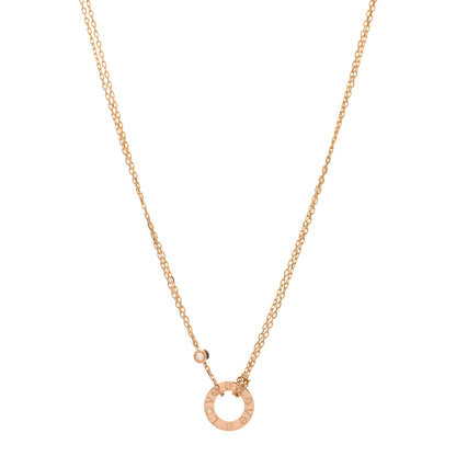 Cartier 18K Pink Gold 2 Diamond LOVE Necklace 1 of 6