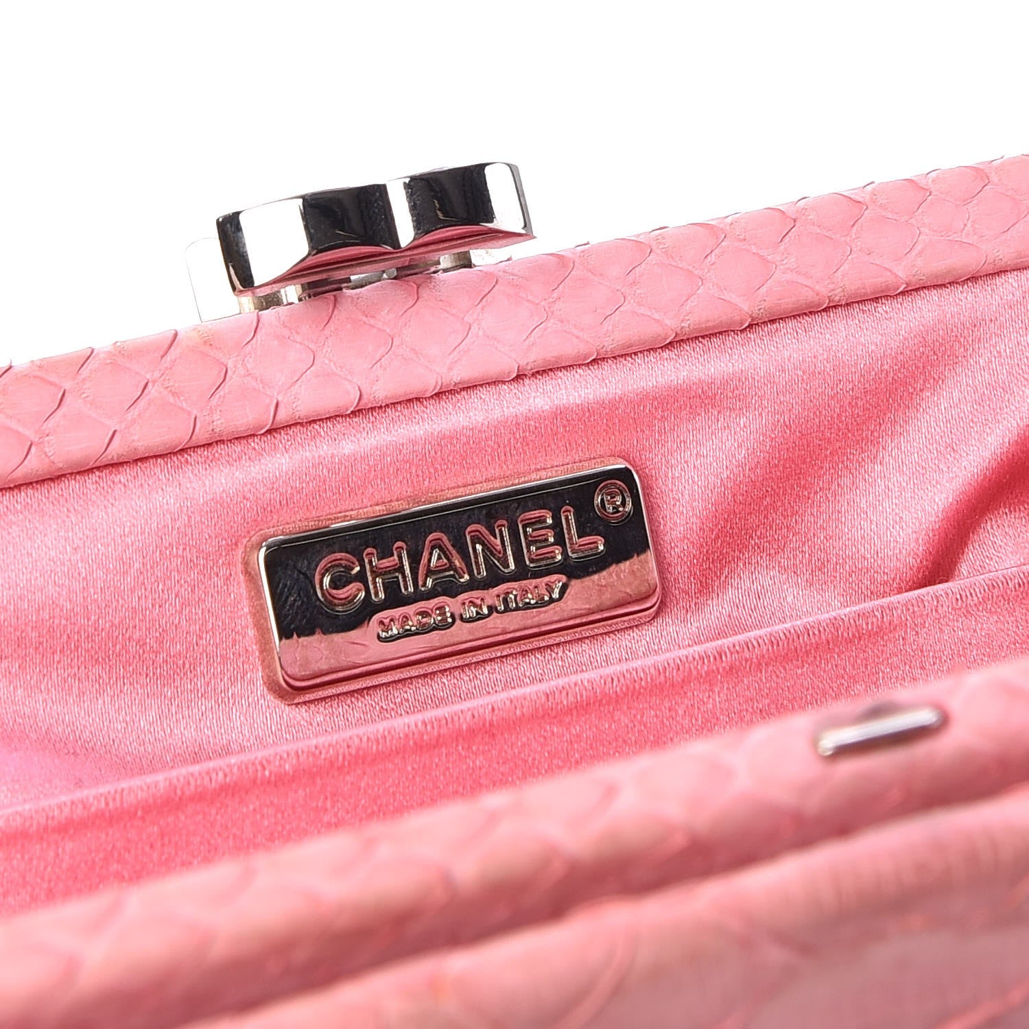 Chanel Python Timeless Clutch Pink 6 of 13