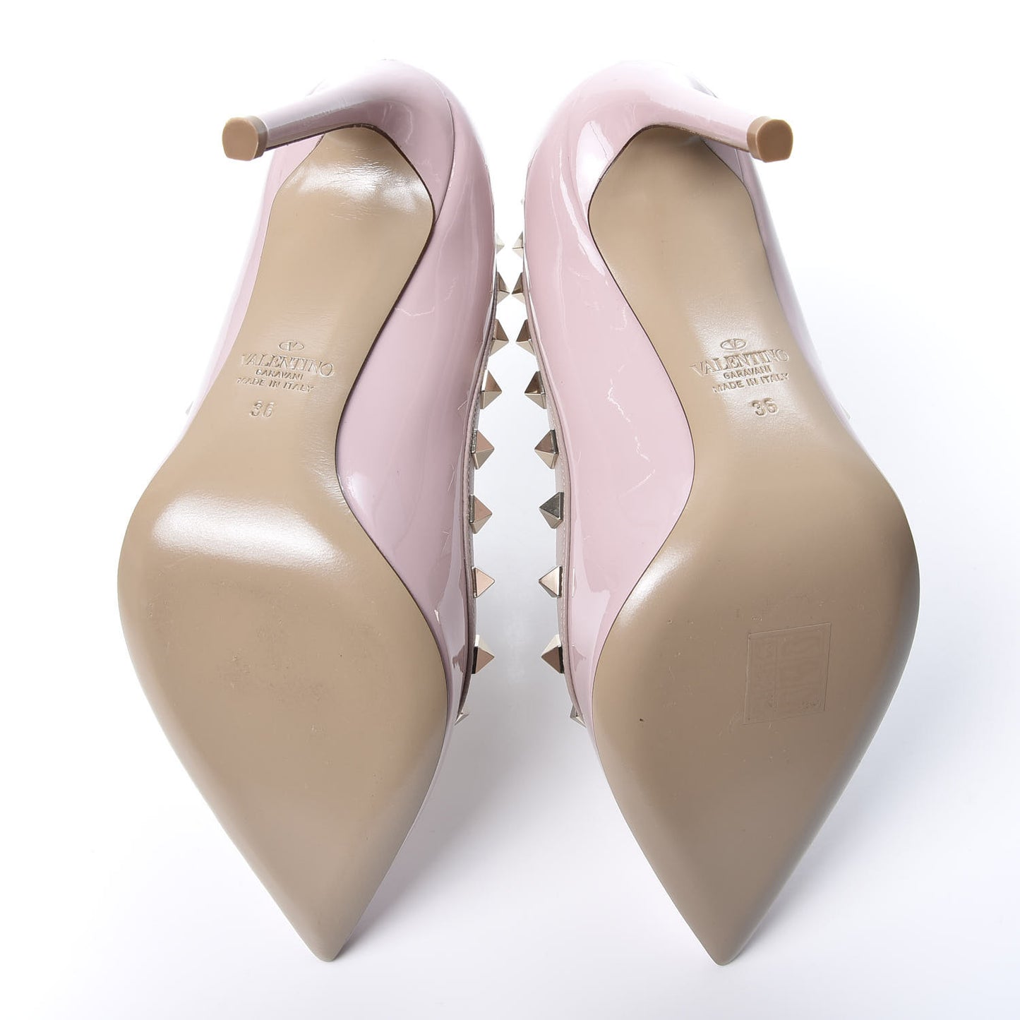 Patent Rockstud 100mm Pumps 36 Water Rose Poudre