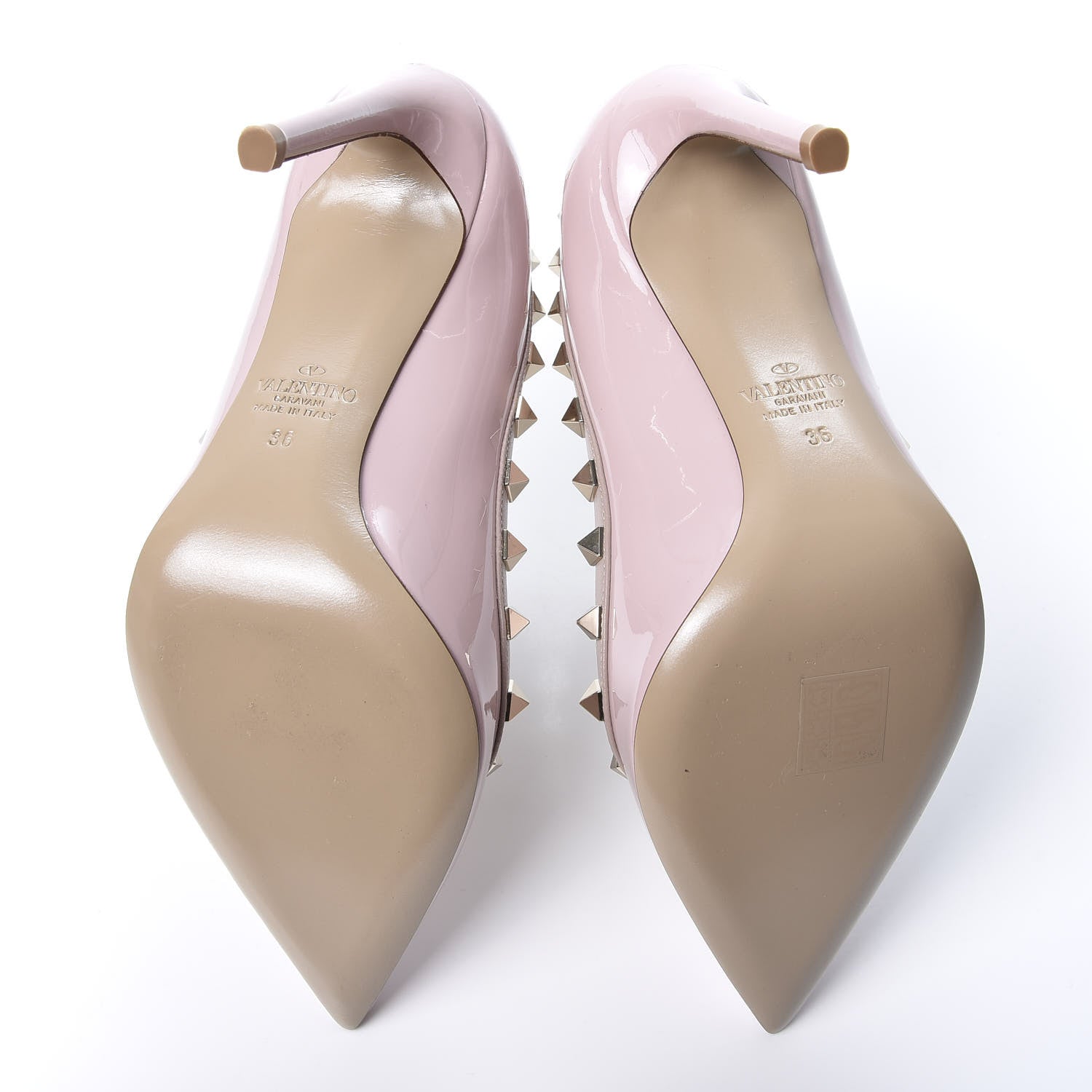 Valentino Garavani Patent Rockstud 100mm Pumps 36 Water Rose Poudre 8 of 9